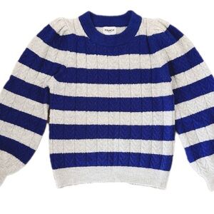 FRNCH Women's Blue and White Striped Sweater
